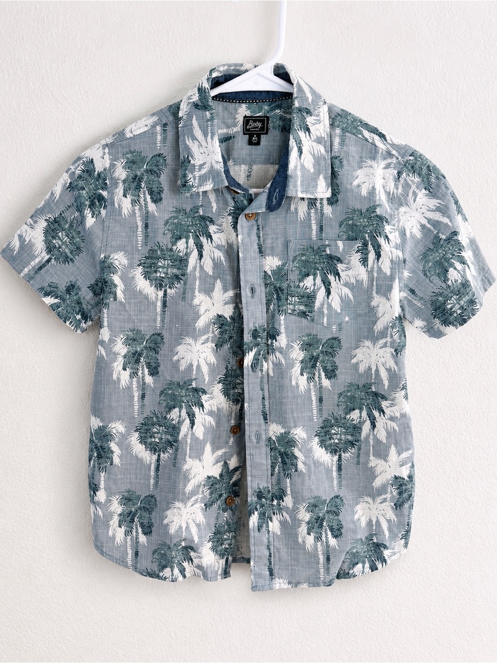 Bixby Nomad Boys Palm Tree Button-Up Shirt Sz M 8/10 Hawaiian Like New